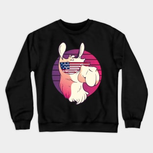 Llamerica funny llama funny alpaca america Crewneck Sweatshirt